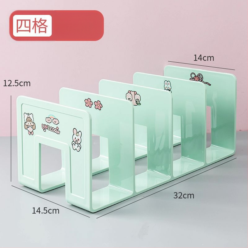 Plastikinis knygų laikiklis su daugiapakopine pertvara biure – modelis 388, grynoji masė 290 g, pakuotė 1 vnt