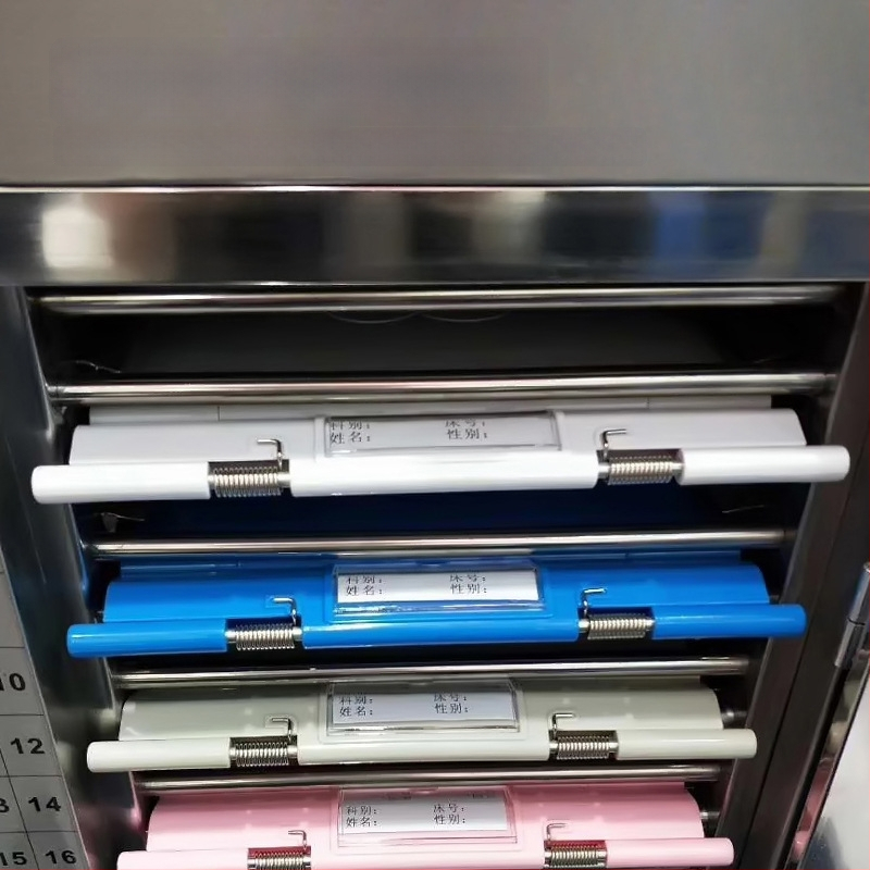 Medicininės bylos dėklas su galingu spaustuvu ir plokštės spaustuvu — ABS medžiaga, logotipo spausdinimas įmanomas, pritaikymas, spaustuvo dydis: įvairūs