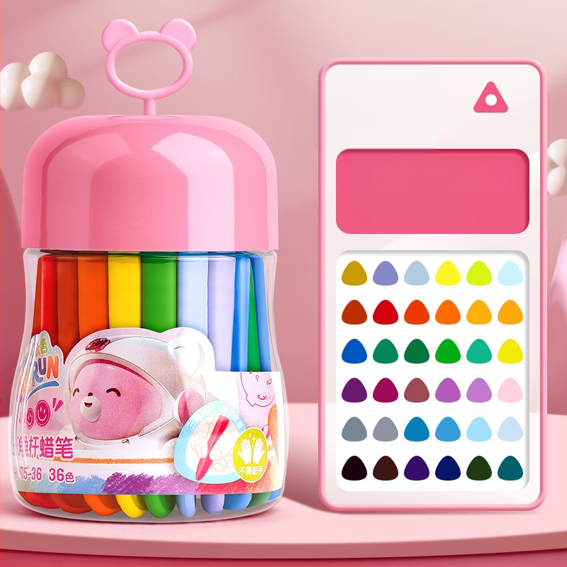 Deli HM715 Plastové voskové ceruzky – guľatý hrot, plastové telo, séria Mengyi Aerospace, pre detské umenie