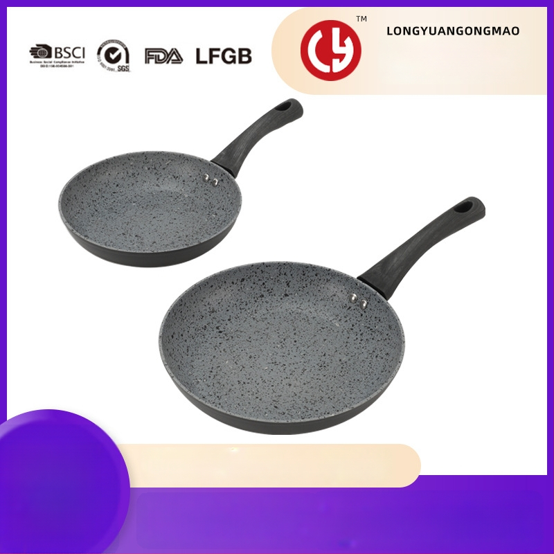 Maifan akmens wok rinkinys, non-stick danga, aliuminio korpusas, daugiasluoksnis dugnas, lengvas dūmas, mažai aliejaus gaminimas, tinka omletėms ir kepsniams