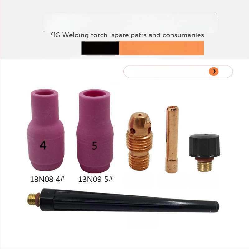 WP-9F argono lankinio suvirinimo pistoletas keraminė antgali 13N08, vario srauto vadovas, volframo adata apsauginis gaubtas