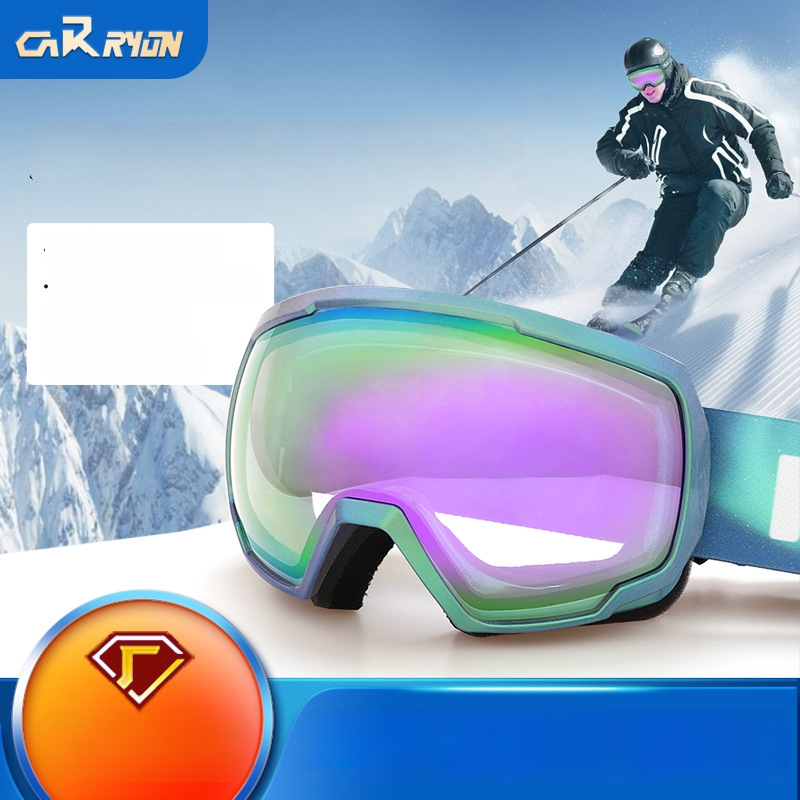 Slidinėjimo akiniai iš TPU, dviejų sluoksnių nuo rasojimo, suaugusiems, poliarizuoti ir vėjo atsparūs