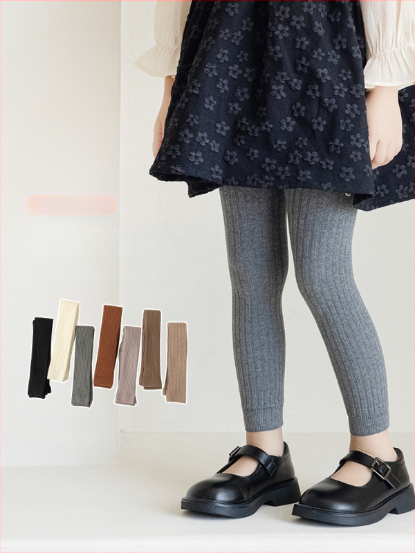 Tüdrukute Capri leggings, 82% puuvill, talv, ühevärvilised, hingavad