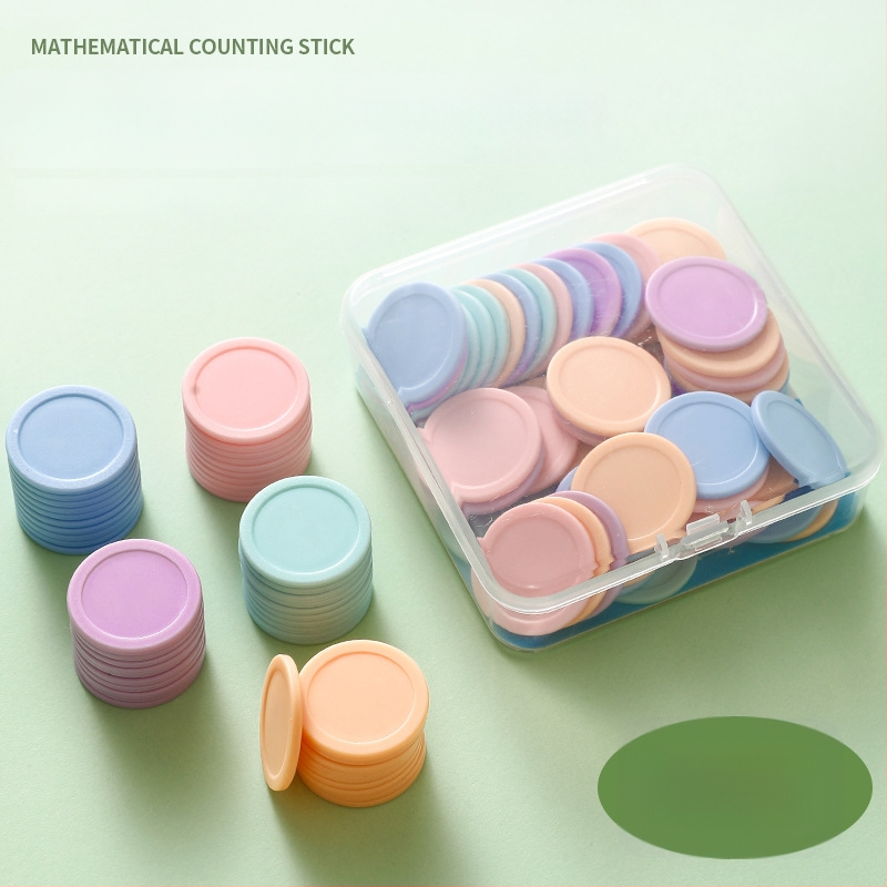 Matemaatika õppe-diskid 1. klassile: loendamine ja geomeetrilised kujundid, plastikust münid, Modian, kood Jyb-126bm, vanus 7–14, mitteelektriline