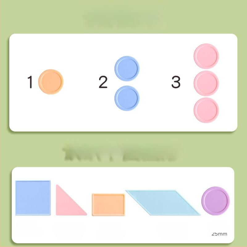 Matemaatika õppe-diskid 1. klassile: loendamine ja geomeetrilised kujundid, plastikust münid, Modian, kood Jyb-126bm, vanus 7–14, mitteelektriline