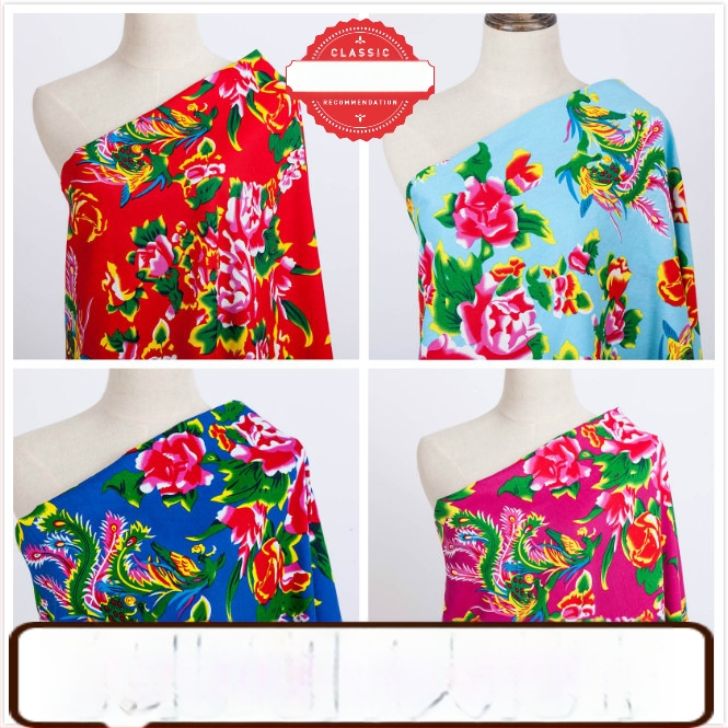 100% medvilnės twill džakardo audinys su augaliniu spaudu — šiaurės rytų stiliaus didelis gėlių motyvas