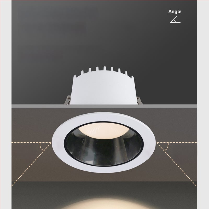 LED įmontuotas lubų šviestuvas, trijų spalvų šviesos reguliavimas (3000/4000/6000K), galia 6–10W, 75 mm anga, aliuminio korpusas, 220V