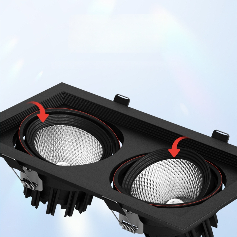 Ristküline sisseehitatud LED-ristlaga valgus koos kahekordse downlightiga, alumiiniumkorpus, 220V, CRI ≥95, mitteintelligentne juhtimine