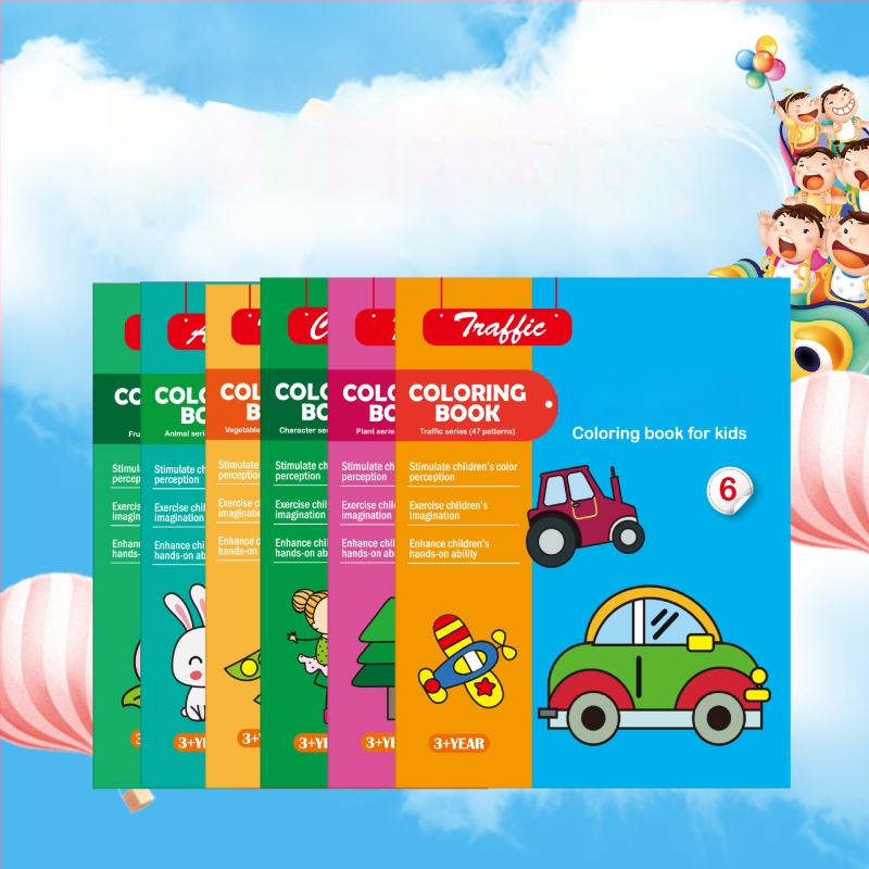 Du Le Zi joonistamis- ja värvimise komplekt lastele 3–6 aastat, paberipõhine, kohandatud jooniste järgi