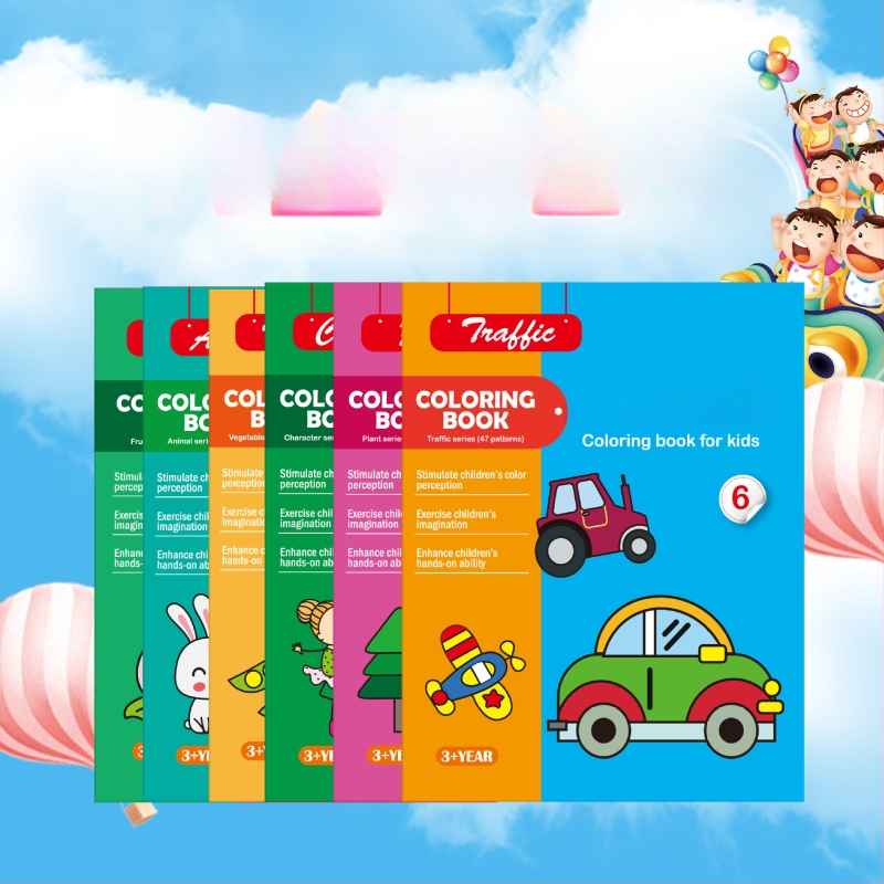 Du Le Zi joonistamis- ja värvimise komplekt lastele 3–6 aastat, paberipõhine, kohandatud jooniste järgi