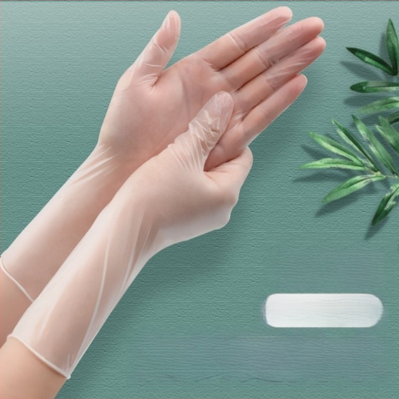 Vienkartinės PVC pirštinės, maisto kokybės, atsparios vandeniui ir aliejui, suderinamos su jutikliniu ekranu