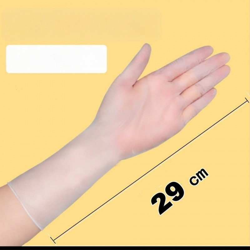 Vienkartinės PVC pirštinės, maisto kokybės, atsparios vandeniui ir aliejui, suderinamos su jutikliniu ekranu