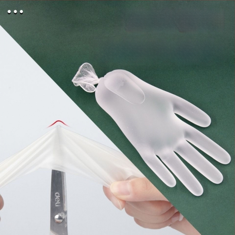 Vienkartinės PVC pirštinės, maisto kokybės, atsparios vandeniui ir aliejui, suderinamos su jutikliniu ekranu