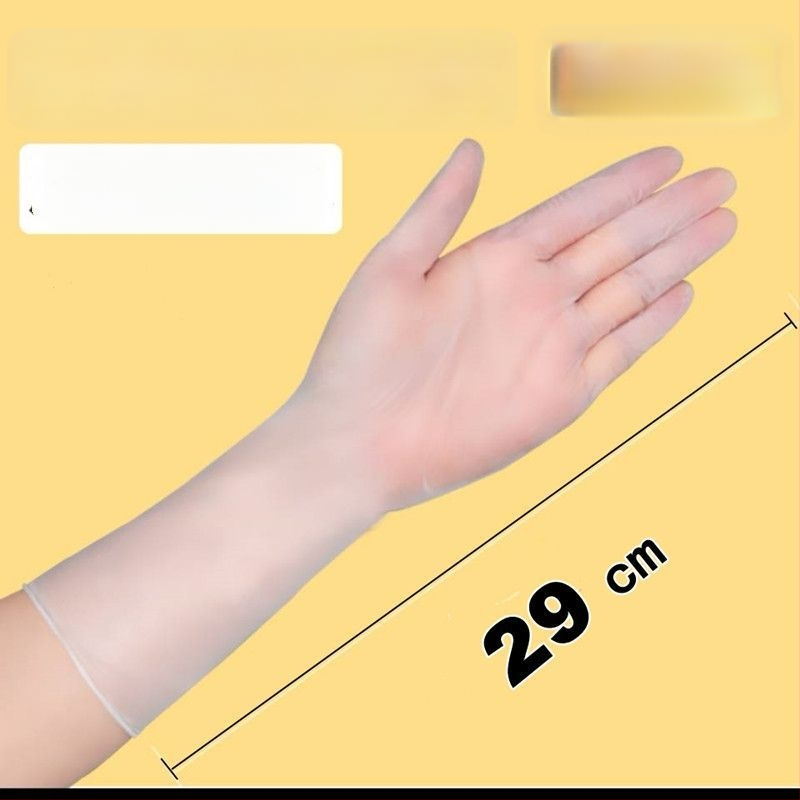 Vienkartinės PVC pirštinės, maisto kokybės, atsparios vandeniui ir aliejui, suderinamos su jutikliniu ekranu