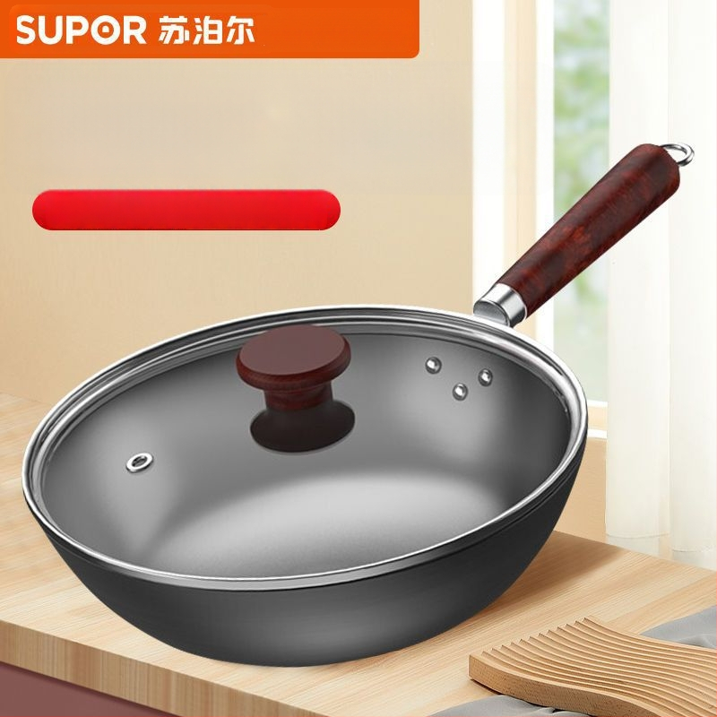 Wok išvalyto geležies be dangos, model VC32BH01, vieno dugno, tinka dujinėms viryklėms