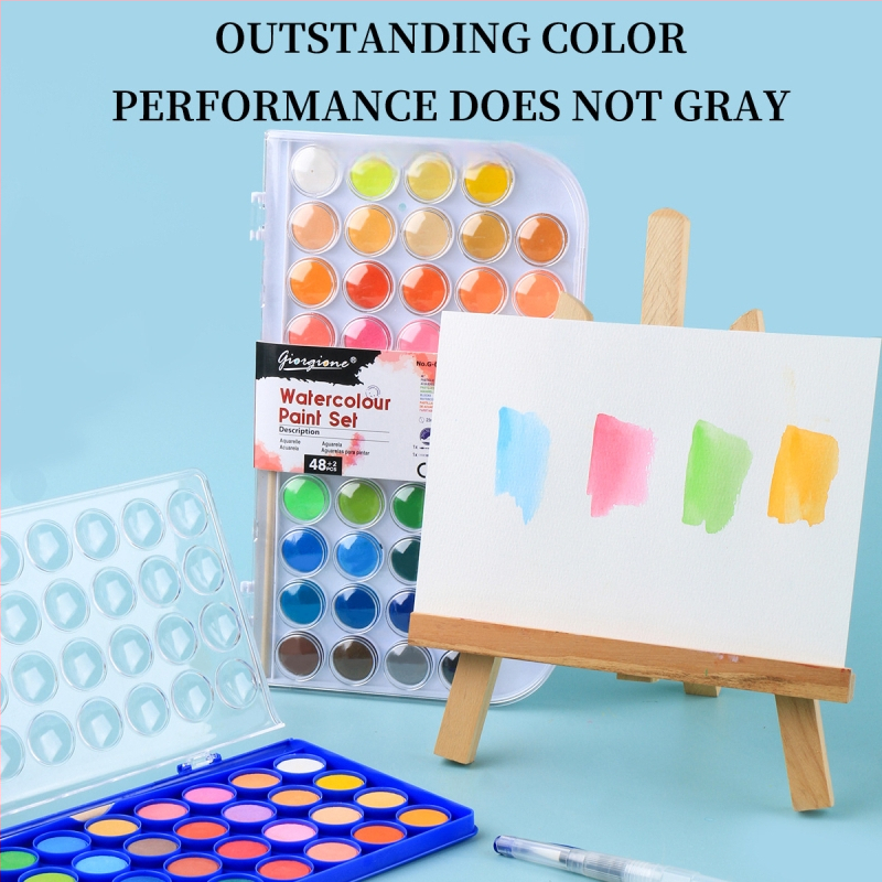 Giorgione kõva vesivärvi värvide komplekt, pulbrilised plaadid, karbis, 12–48 värvi, vesivärvidega maalimiseks.