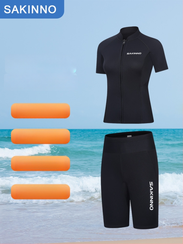 Unisex dviejų dalių nardymo wetsuit iš neopreno, 90% neoprenas + 10% nailonas, šiltas, visiems sezonams
