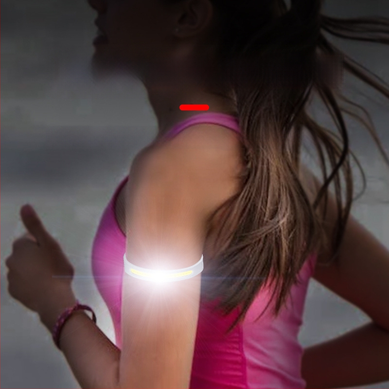 Riešo žibintas bėgimui ir dviračių sportui — atsparus vandeniui, mini, COB 5W, 650mAh, rankinis įkrovimas