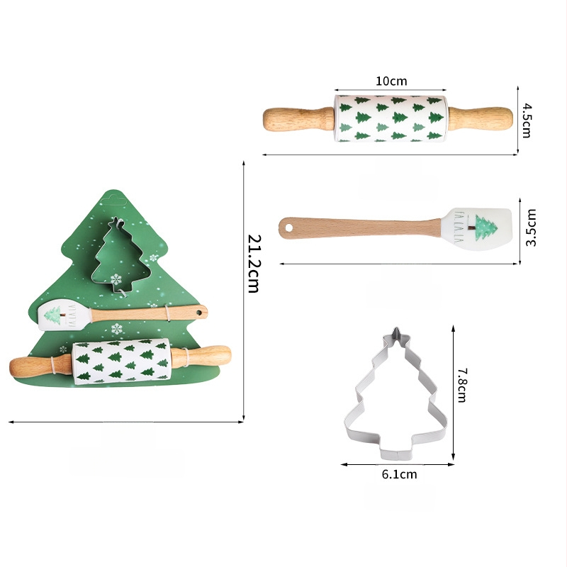 Cepšanas komplekts mājās: mīklas rulītis, silikona lāpstiņa un olu putotājs; materiāls silikons; neregulāra forma; paredzēts cepšanai