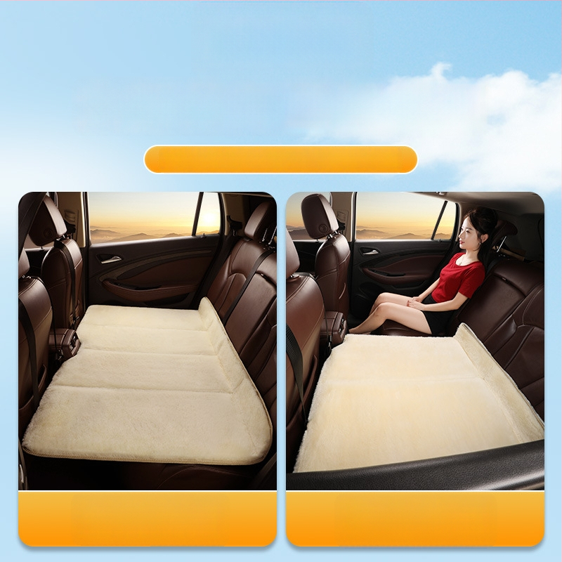 Automobilio galinės sėdynės miego kilimėlis su fleece danga, sulankstomas vaikiškas kelioninis čiužinys, be pripūtimo