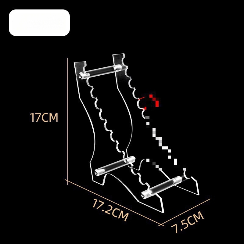 Akrilo plaukų segtukų parodos laikiklis, daugiasluoksnis laiptinės dizainas, biuro prekių parduotuvei