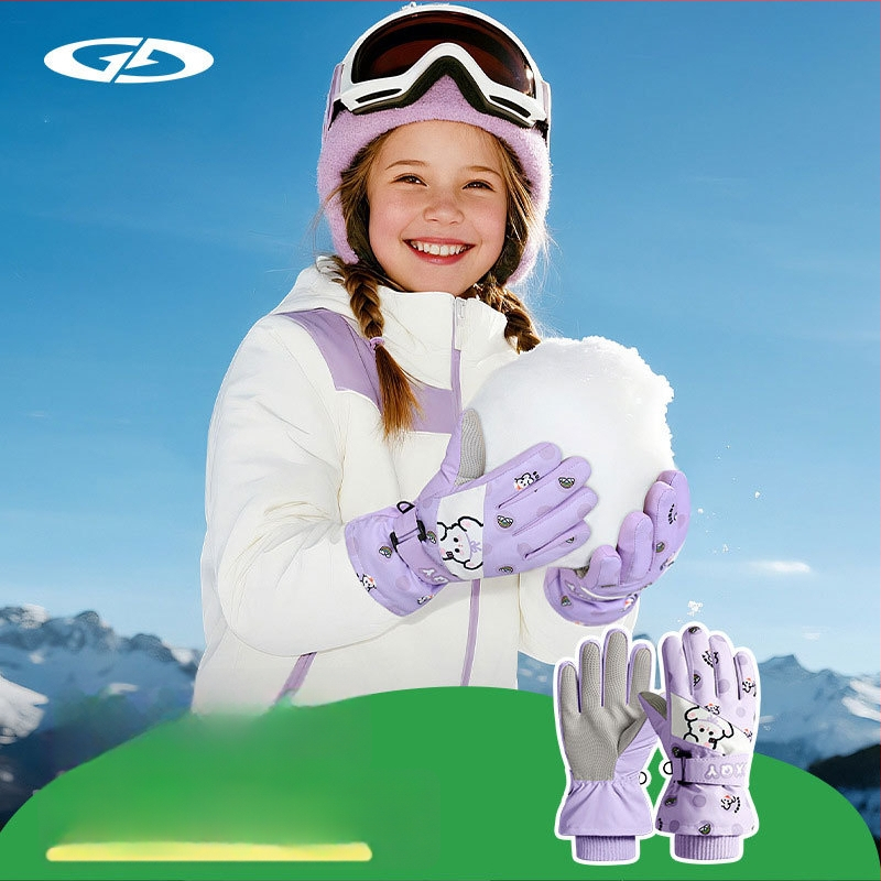 Vaikų slidinėjimo pirštinės: poliesterio audinys, šiltos, unisex, 2–8 metų, džakardo audinys