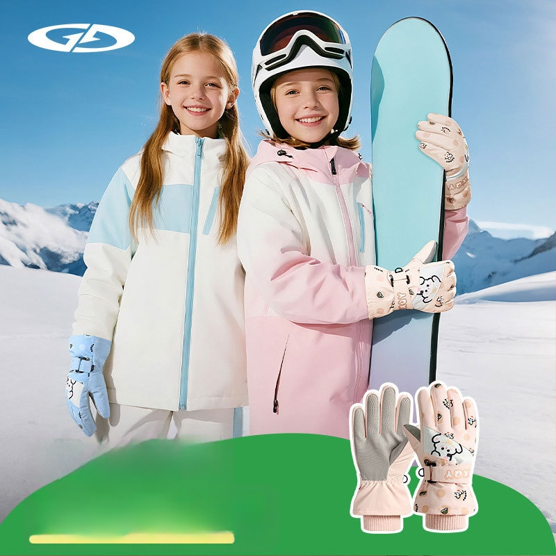 Vaikų slidinėjimo pirštinės: poliesterio audinys, šiltos, unisex, 2–8 metų, džakardo audinys