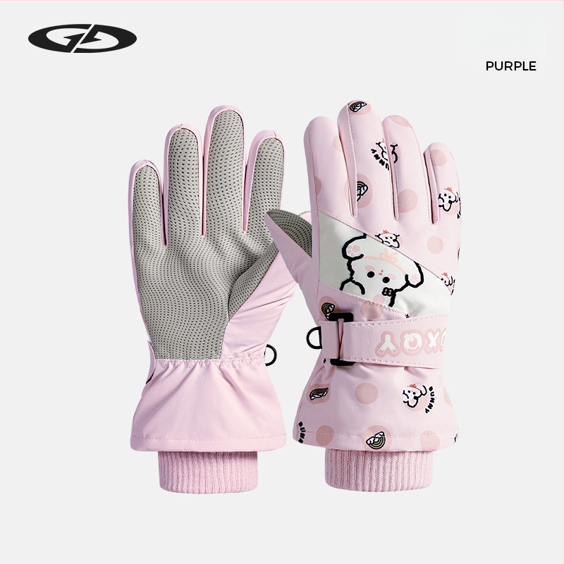 Vaikų slidinėjimo pirštinės: poliesterio audinys, šiltos, unisex, 2–8 metų, džakardo audinys