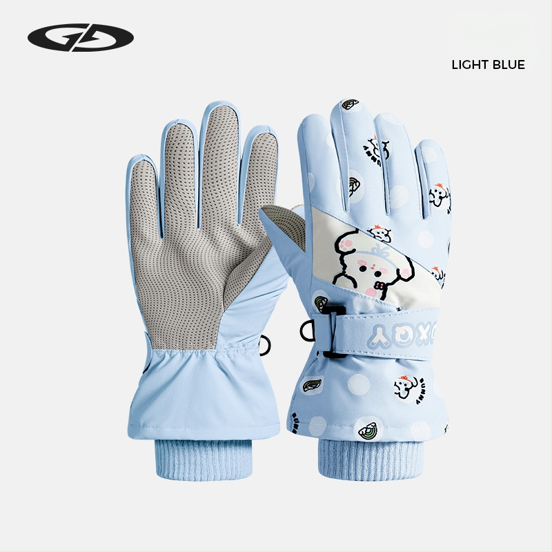 Vaikų slidinėjimo pirštinės: poliesterio audinys, šiltos, unisex, 2–8 metų, džakardo audinys