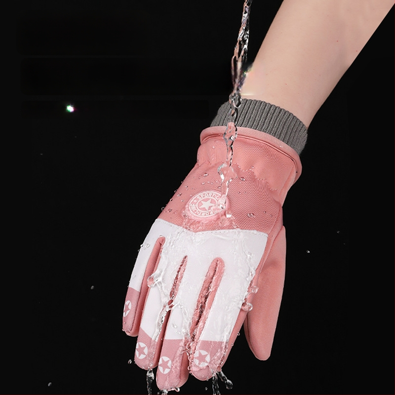 Vaikų slidinėjimo pirštinės, unisex, vėjo atsparios ir atsparios vandeniui, neslystančios, dryžuotas modelis, žiemos ir rudens sezonui, amžius 5–13