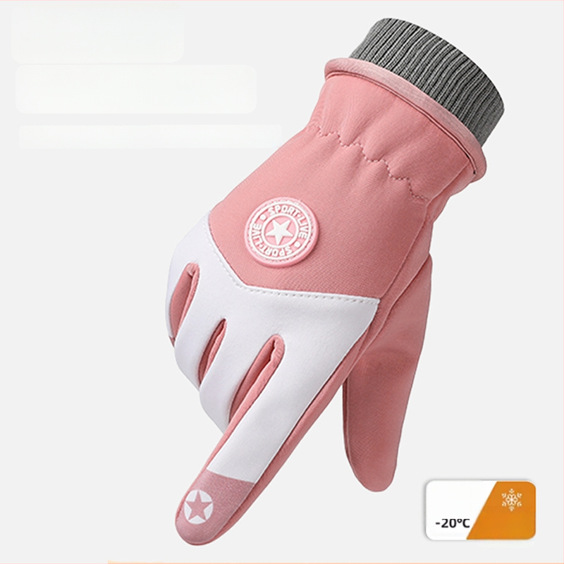 Vaikų slidinėjimo pirštinės, unisex, vėjo atsparios ir atsparios vandeniui, neslystančios, dryžuotas modelis, žiemos ir rudens sezonui, amžius 5–13