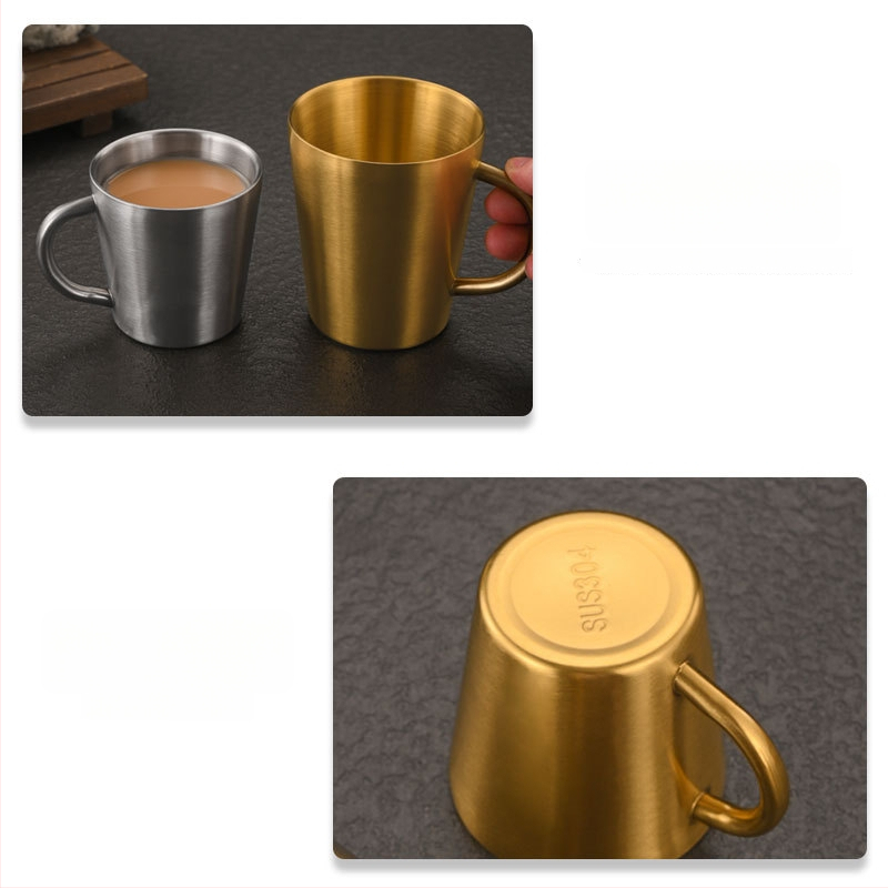 Dvigubo sienelių nerūdijančio plieno puodelis su rankena — didelė talpa, tinkama alui, pienui ir vandeniui, su individualiu logotipu