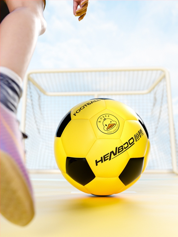 Hengbo PU futbolo kamuolys mokiniams ir jaunimui – siuvamas mašina, tinkamas futbolui, krepšiniui ir tinkliniam