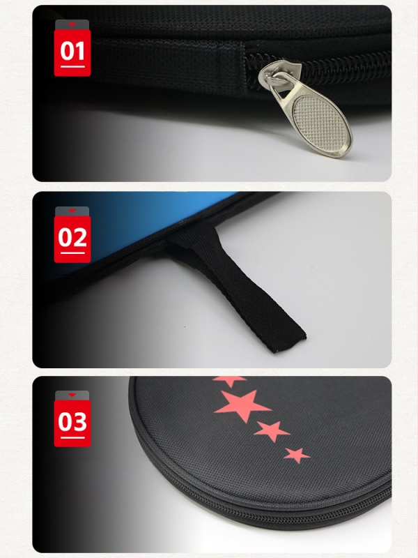 Kūgio formos stalo teniso raketės krepšys, iš Oxford audinio, su logotipo personalizavimo galimybe, tinkamas stalo tenisui ir plunksniniam tenisui