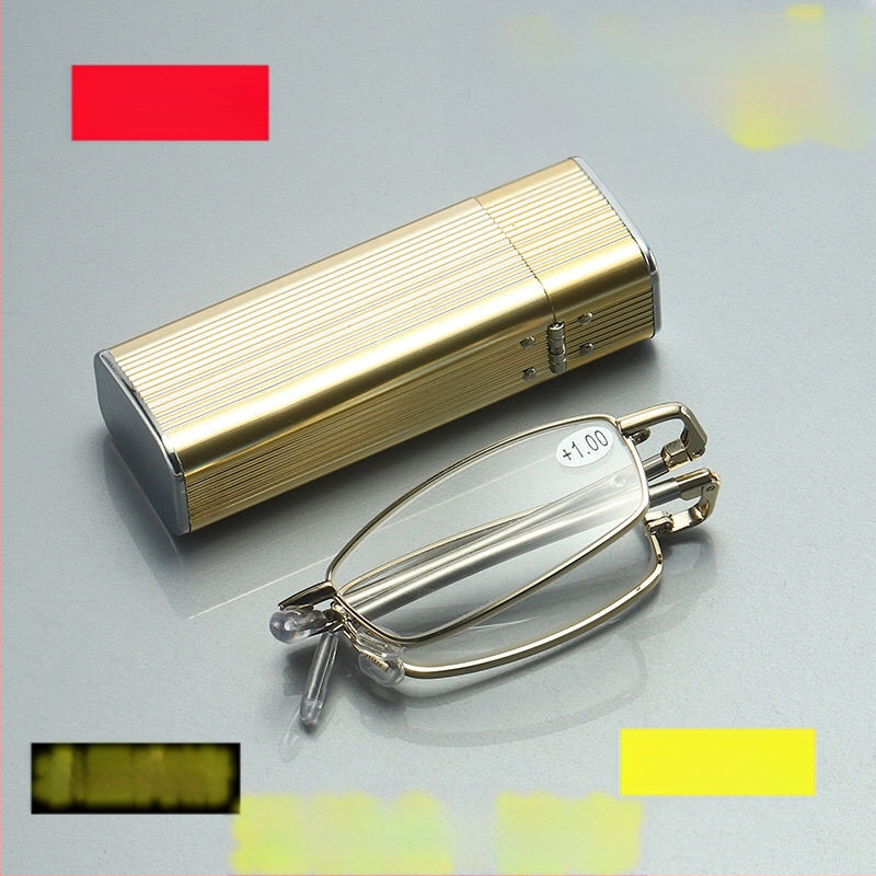 Sulankstomi anti-radiacijos skaitymo akiniai su stiklo lęšiais ir metaliniu rėmeliu, asferiniai lęšiai