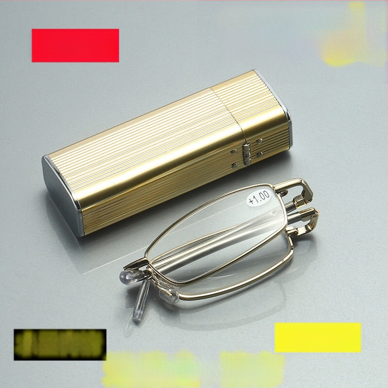 Sulankstomi anti-radiacijos skaitymo akiniai su stiklo lęšiais ir metaliniu rėmeliu, asferiniai lęšiai