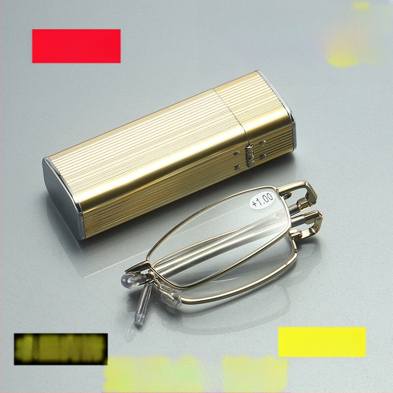 Sulankstomi anti-radiacijos skaitymo akiniai su stiklo lęšiais ir metaliniu rėmeliu, asferiniai lęšiai