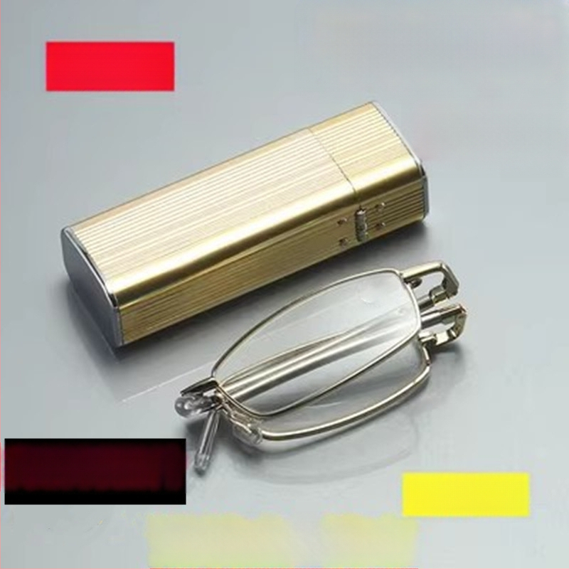 Sulankstomi anti-radiacijos skaitymo akiniai su stiklo lęšiais ir metaliniu rėmeliu, asferiniai lęšiai