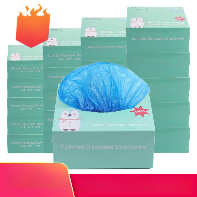 Vienkartiniai PE avalynės dangteliai, atsparūs vandeniui ir dulkėms, storesnės konstrukcijos, 100 vnt