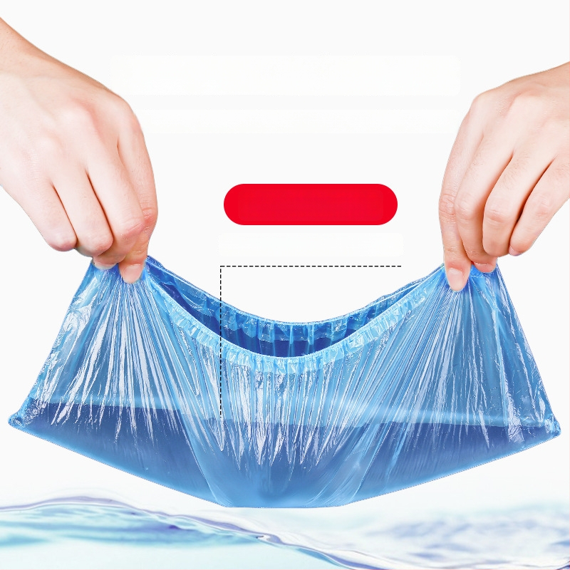 Vienkartiniai PE avalynės dangteliai, atsparūs vandeniui ir dulkėms, storesnės konstrukcijos, 100 vnt