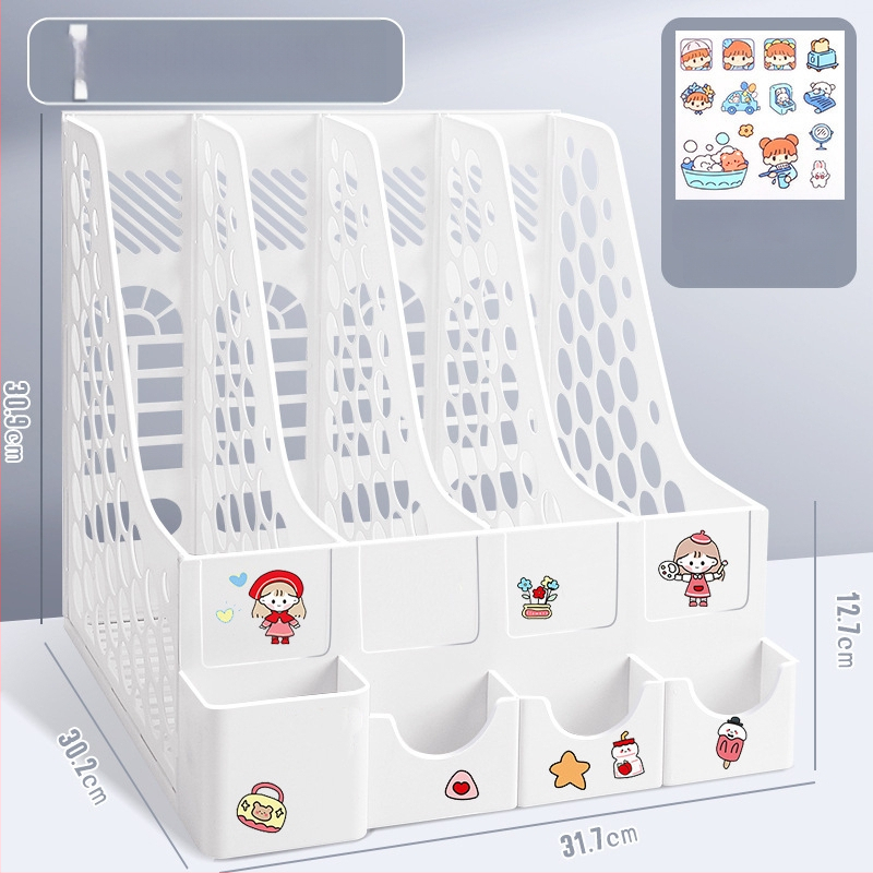 Keturių stulpelių stalinis bylų rėmas, plastikinė konstrukcija, modelis 10036, prekė Excellent, grynoji masė 65 g