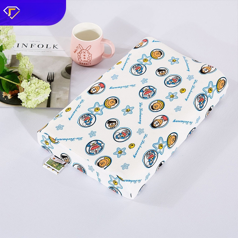 Vaikų natūralios latekso pagalvė, stačiakampio formos, latekso kiekis >90%, pagalvės šerdis iš 100% medvilnės