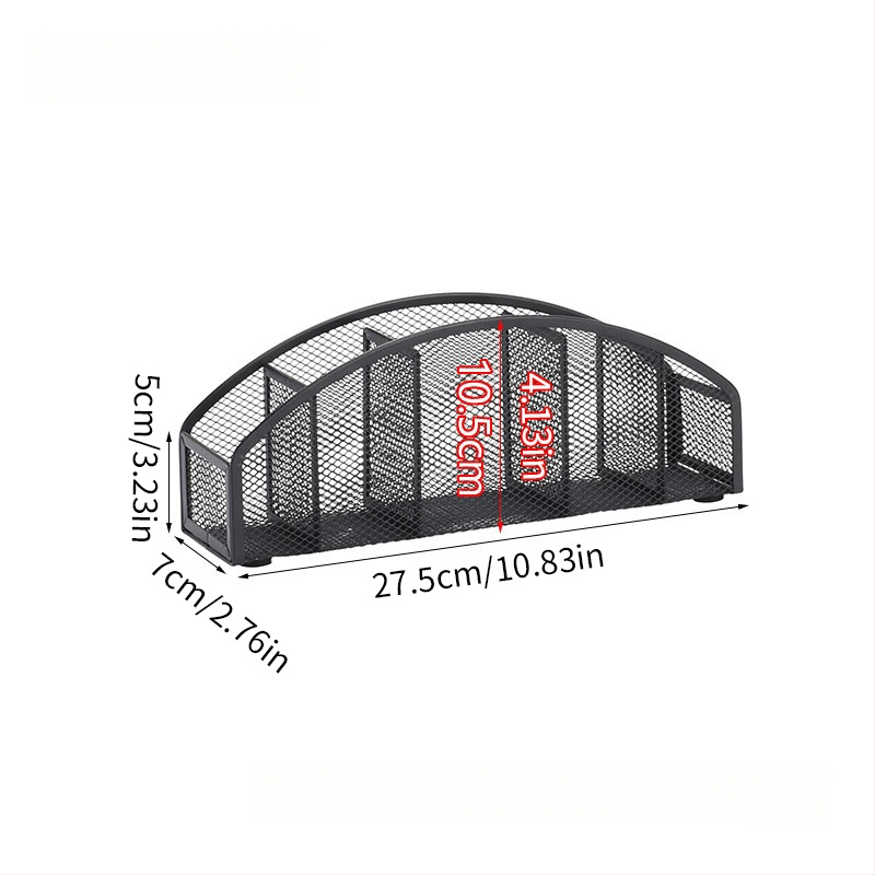 Metalo stalinis organizatorius su keliomis skyrių (3–4), rašiklių laikiklis ir kosmetikos organizatorius, pritaikymas