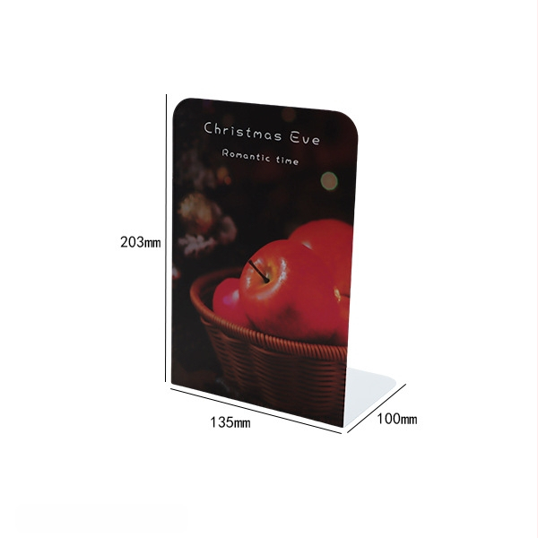 Metaliniai knygų stovai L formos su priešslydimo danga, Kalėdinio stiliaus biuro dekoras, komplektas 2 vnt., grynoji masė 465 g