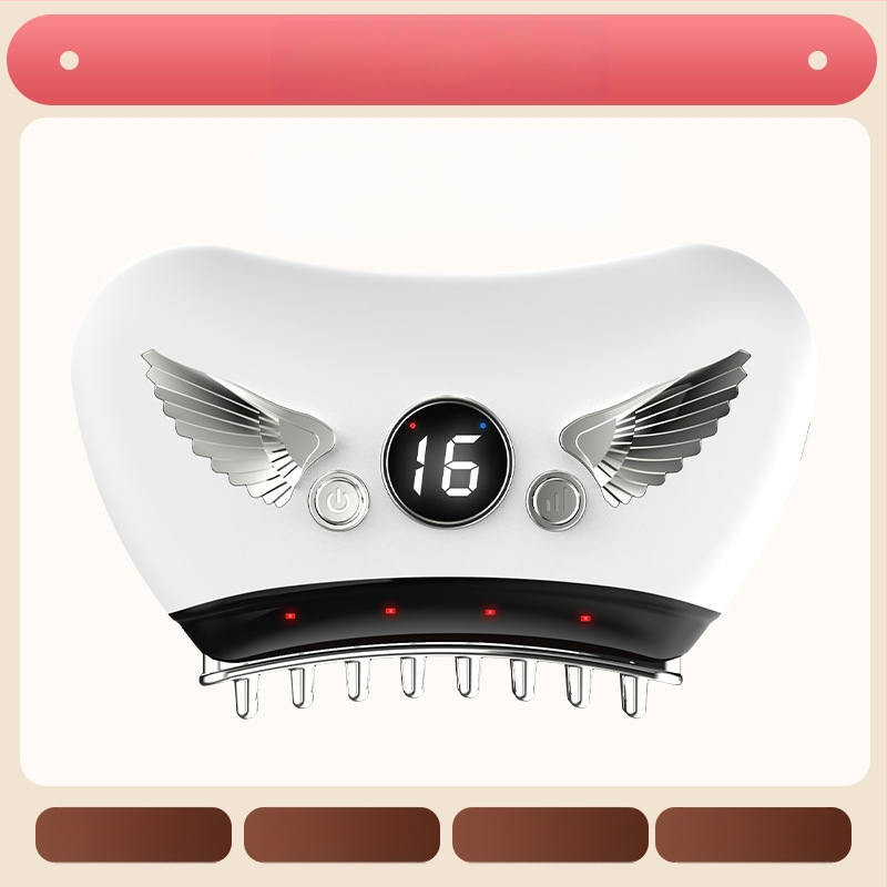 Elektriska gua sha sejas skrāpēšanas ierīce ar akmens plāksni, uzlādes tips, pogas vadība, bezpakāpju ātrums, temperatūra 30–50°C