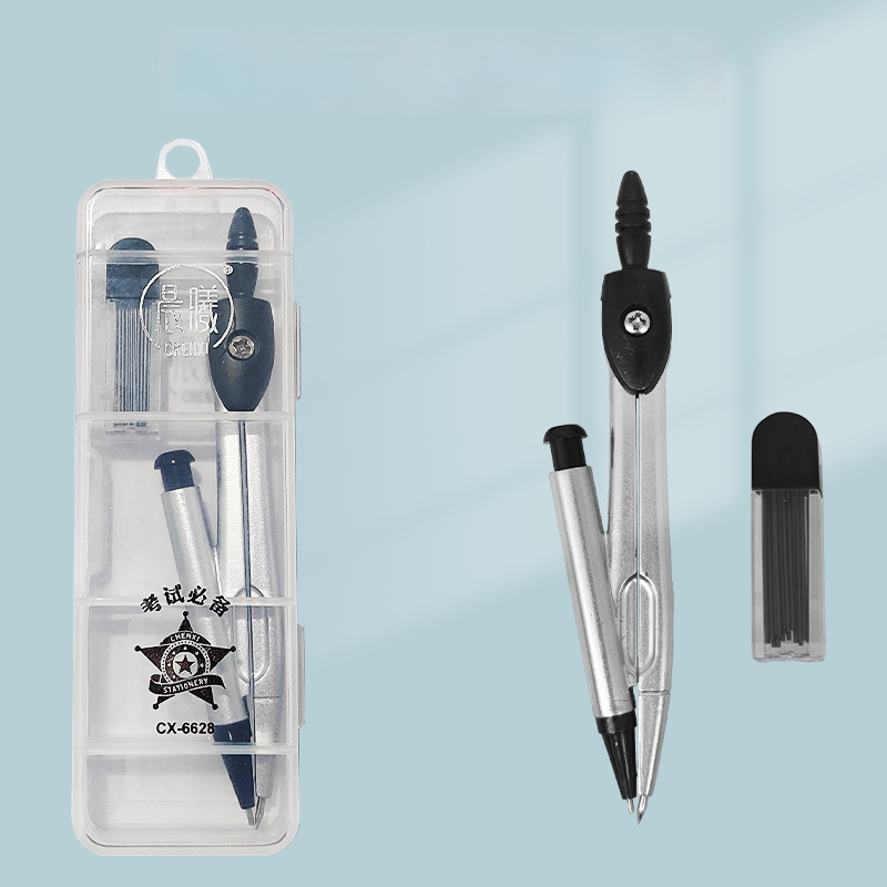 9 dalių komplektas mokiniams: kompasas ir liniuotė - neelektrinis, dovana mokiniams