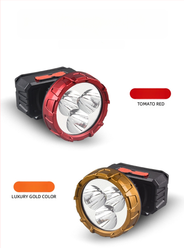 Įkraunamas LED galvos žibintas, daugiafunkcinė, modelis 208-3, 50 m šviesos spindulys, veikimo laikas 3 val.