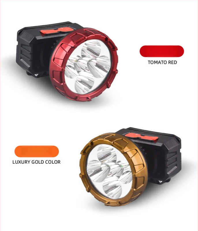 Įkraunamas LED galvos žibintas, daugiafunkcinė, modelis 208-3, 50 m šviesos spindulys, veikimo laikas 3 val.