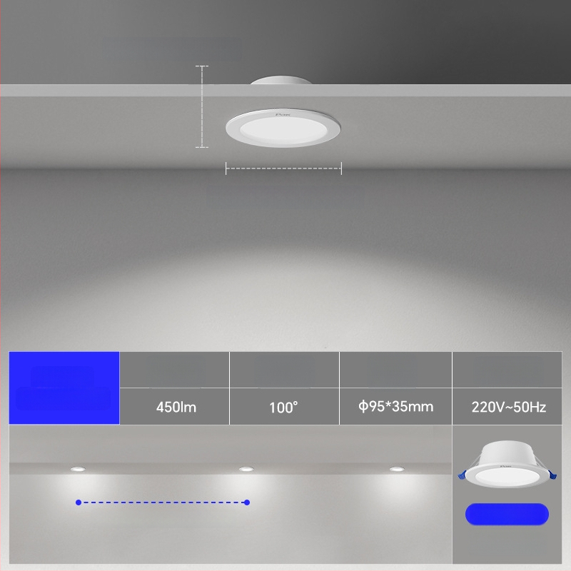 Įmontuojamas LED lubų šviestuvas, paslėpta instaliacija, 220V, CRI 80–89, korpusas iš šaltai valcavimo plieno, 3C sertifikatas 2020011001289084