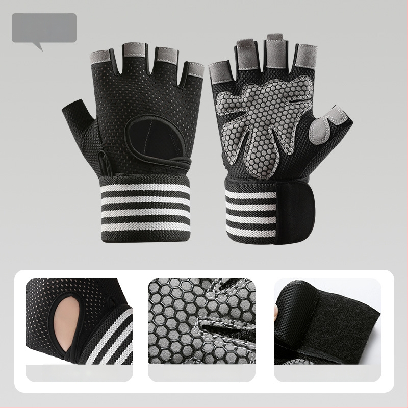 Dviračių pirštinės – kvėpuojančios, neslystančios, riešo apsauga, pusės pirštų dizainas (Medžiaga: Nailonas; Ženklas: Great Shenzhen; Amžiaus grupė: Suaugusieji; Lytis: Unisex; Panaudojimas: Dviračių pirštinės)